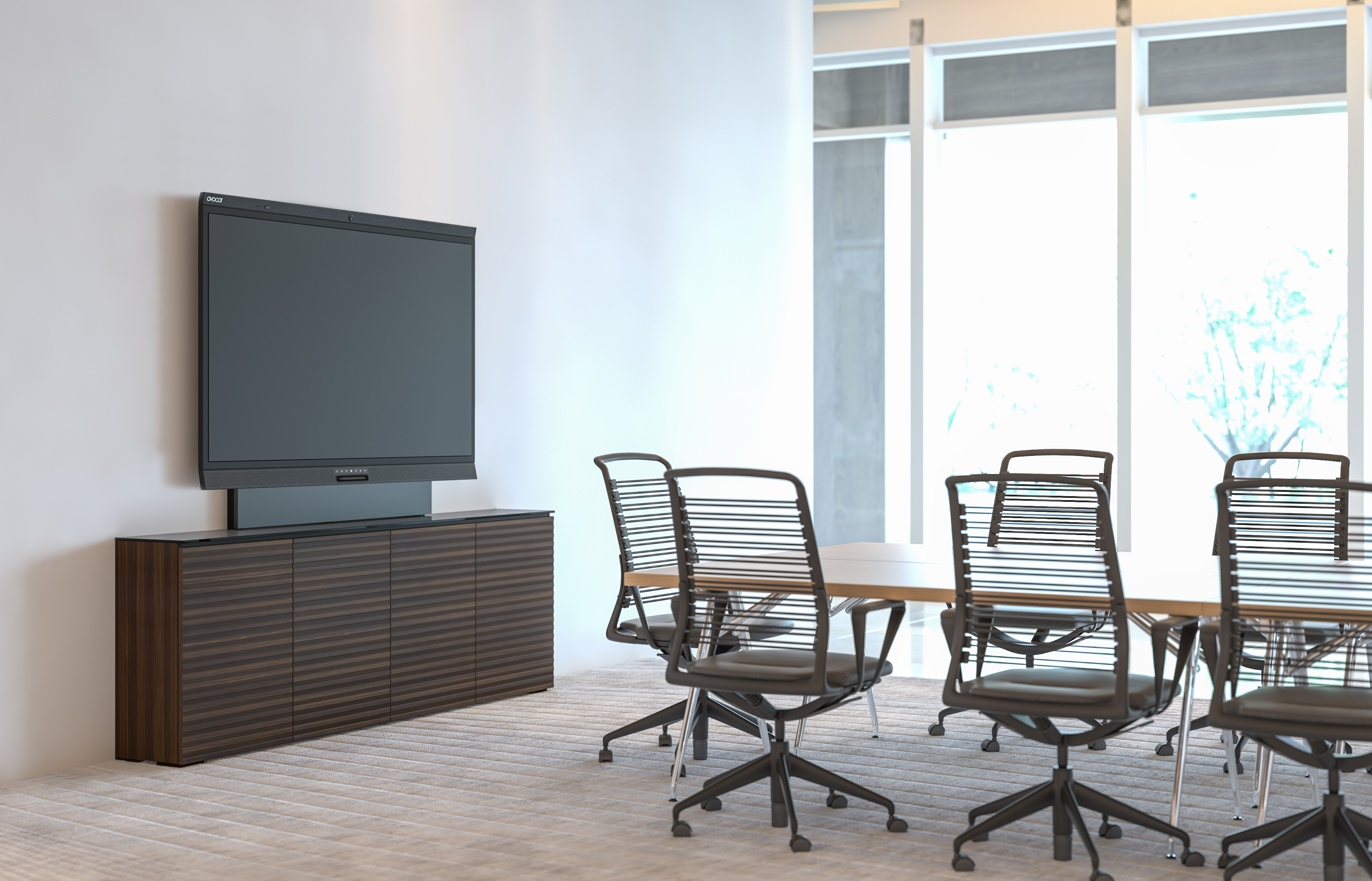 avocor-wdc65-zurich-low337profile The Avocor WCD on a Salamandar design stand in a corporate business enviromnet