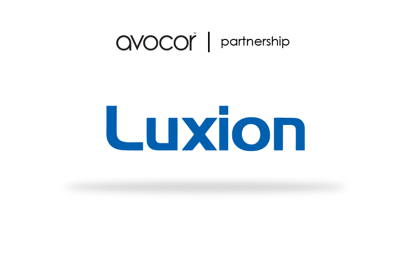 Luxion logo with Avocor partnership