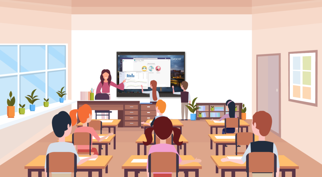 Using interactive displays in blended learning environment engages both remote and in-person students
