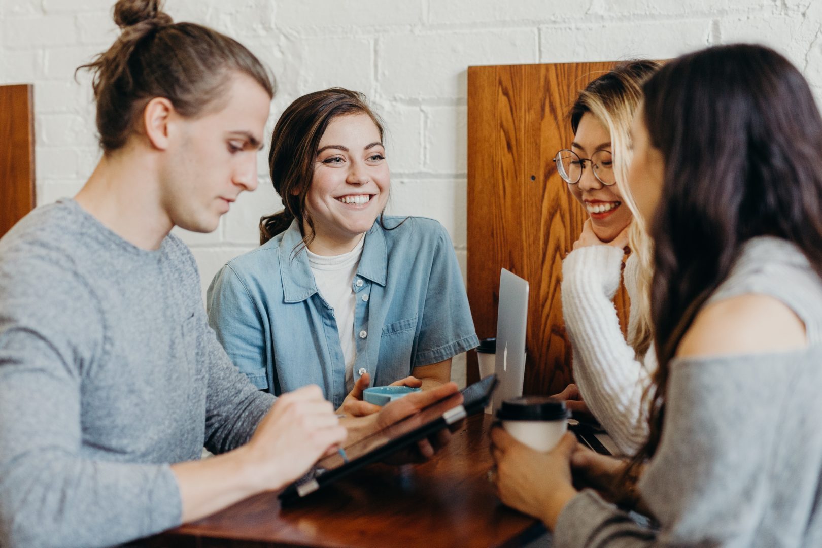 young people having a virtual meeting