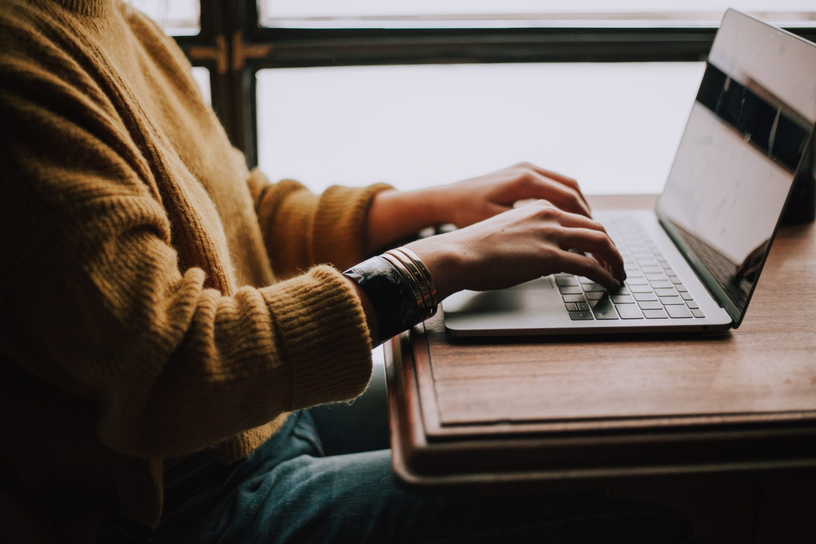 woman working remotely