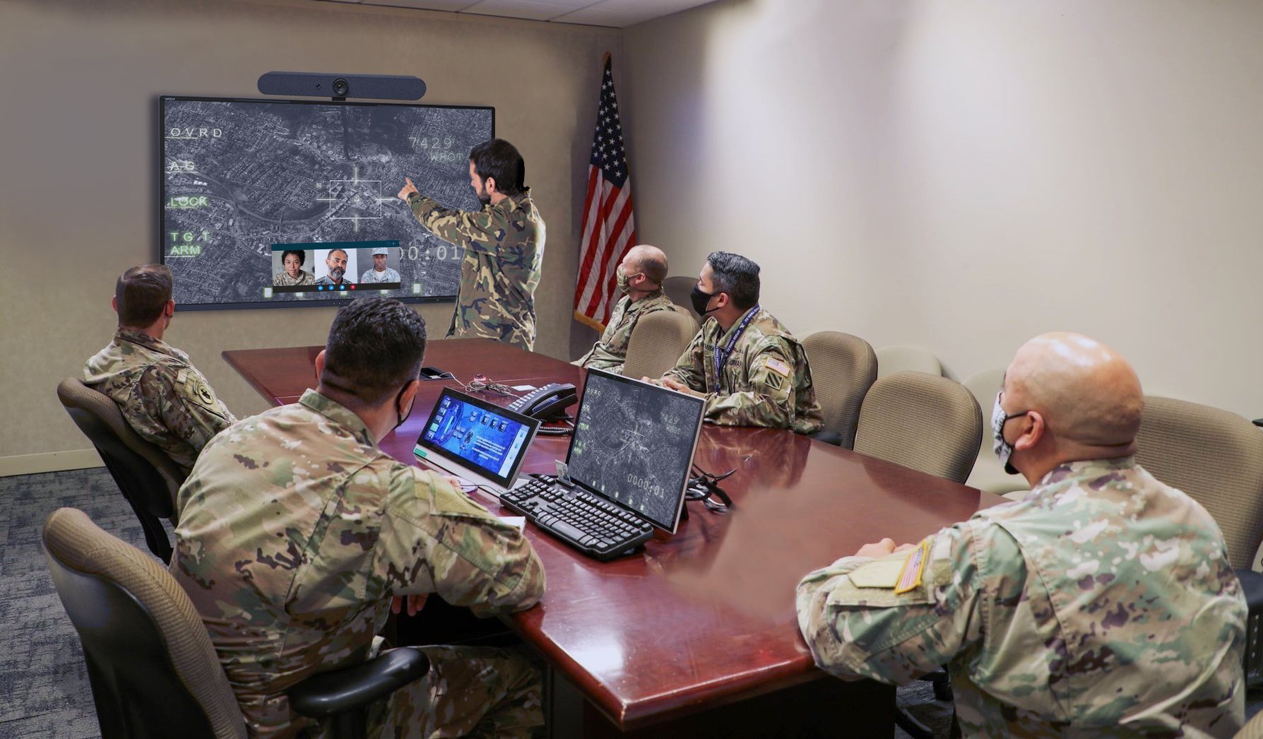 Military environment using Avocor interactive displays